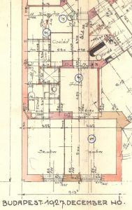 A Bethlen Gábor tér 3. I. emelet 12. számú lakás alaprajza az 1927-es terven.